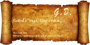 Gabányi Darinka névjegykártya